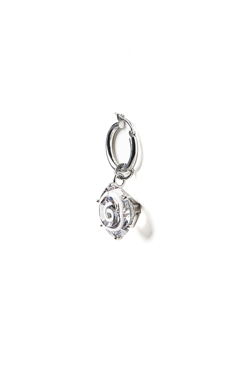 Pendant-embellished hoop earrings/ Silver MM6 MAISON MARGIELA