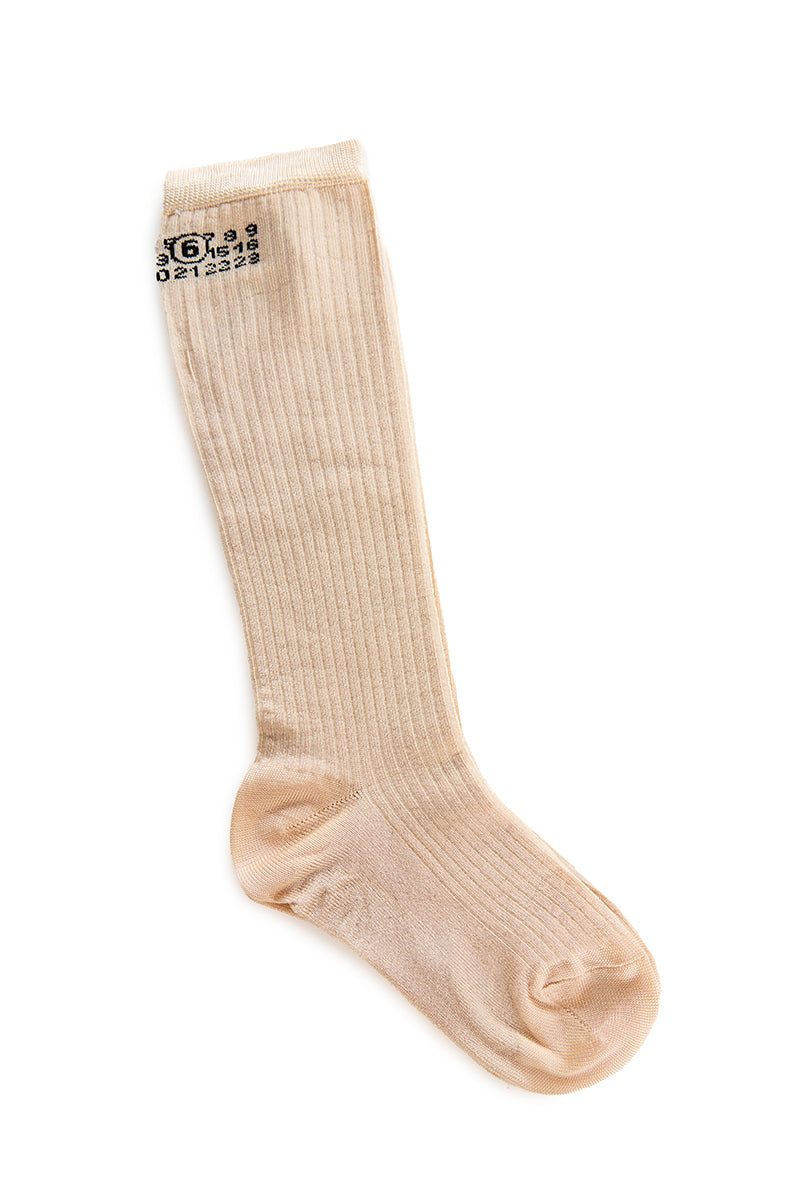 Numeric ribbed socks/Beige MM6 MAISON MARGIELA