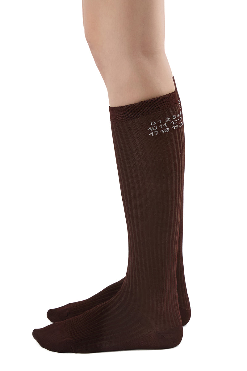 Numeric ribbed socks/Brown MM6 MAISON MARGIELA