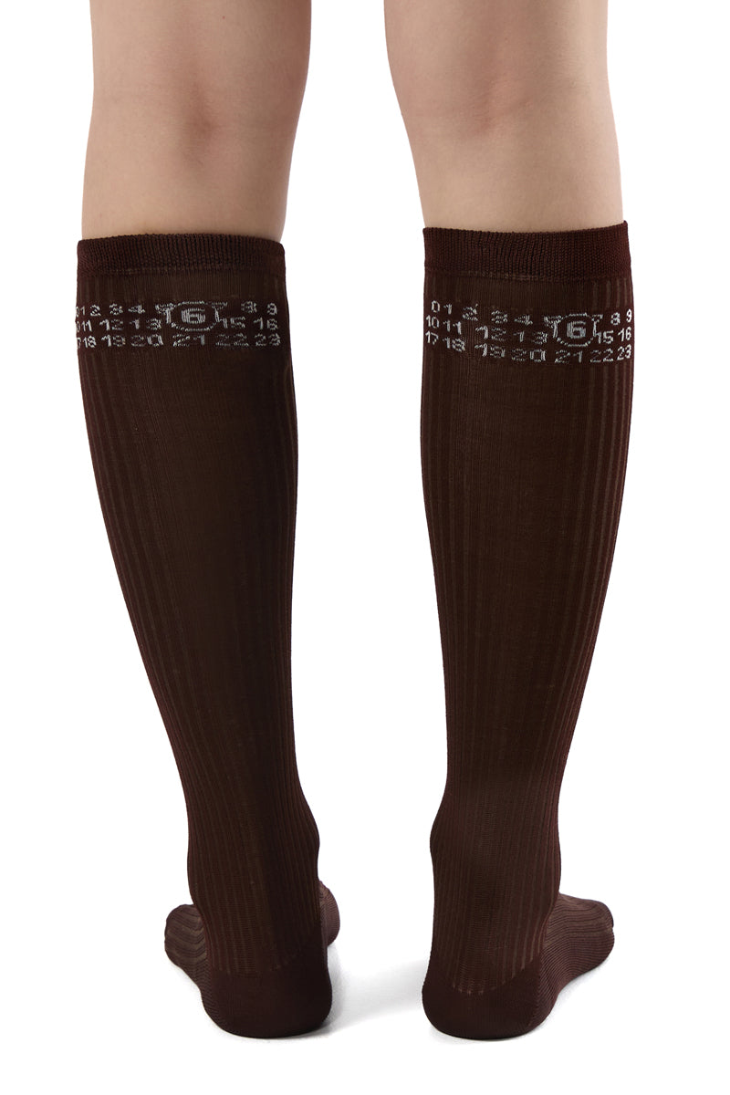 Numeric ribbed socks/Brown MM6 MAISON MARGIELA