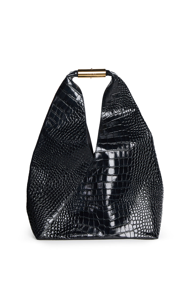 Crocodile-embossed Japanese Bag/ Black MM6 MAISON MARGIELA
