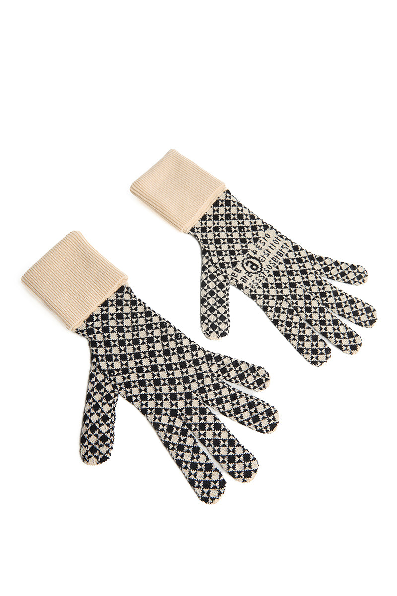 Cotton gloves/Black and Cream MM6 MAISON MARGIELA