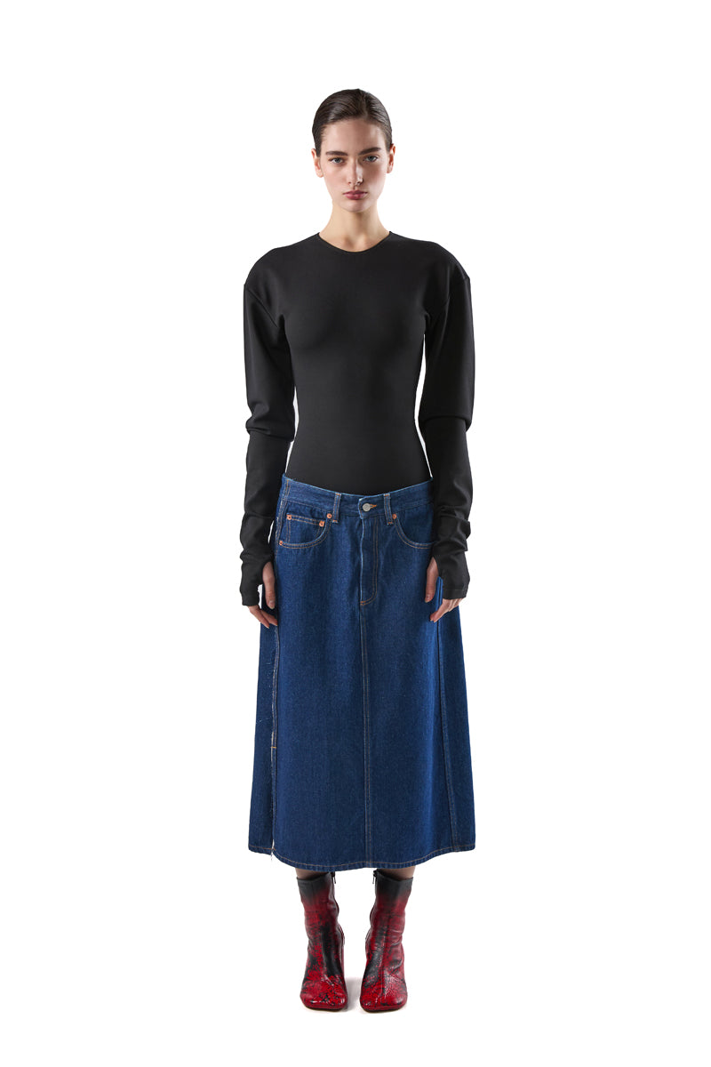 Denim midi skirt/Dark Blue MM6 MAISON MARGIELA