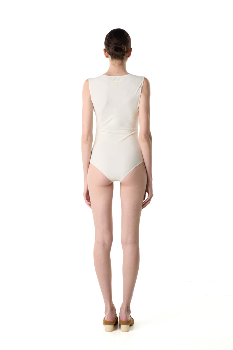 Sleeveless jersey body/Off white MM6 MAISON MARGIELA