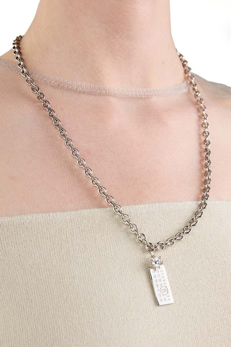 Plaque diamond necklace/Silver MM6 MAISON MARGIELA