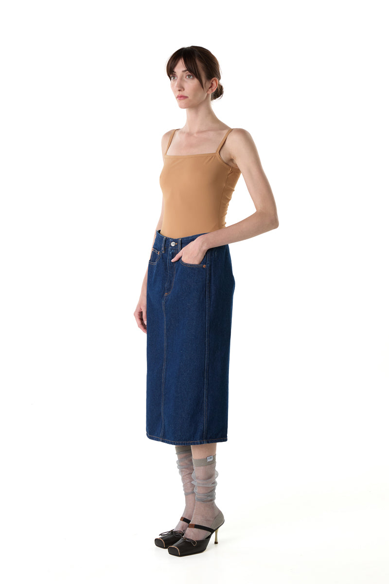 Denim midi skirt/Dark Blue MM6 MAISON MARGIELA