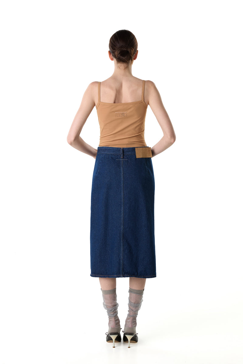 Denim midi skirt/Dark Blue MM6 MAISON MARGIELA