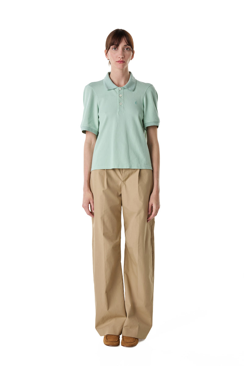 Belt loops wide tailored trousers/Beige MM6 MAISON MARGIELA