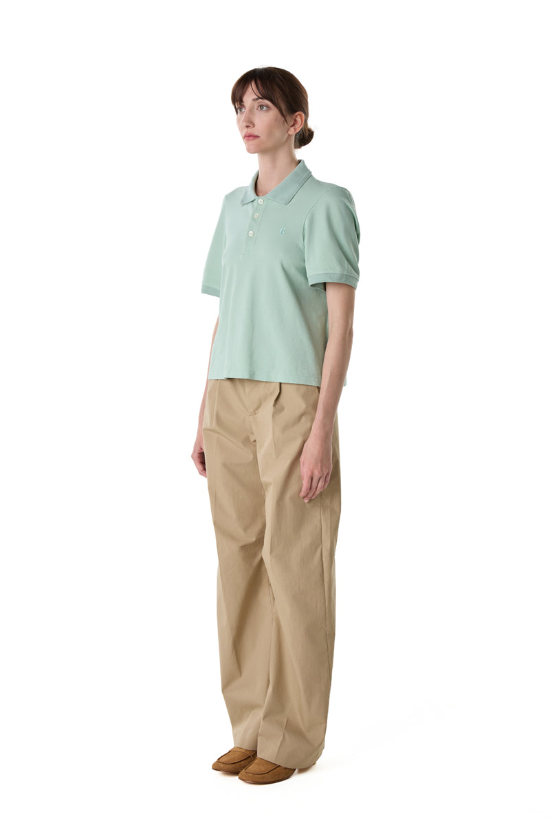 Embroidered-logo polo shirt/Mint Green MM6 MAISON MARGIELA