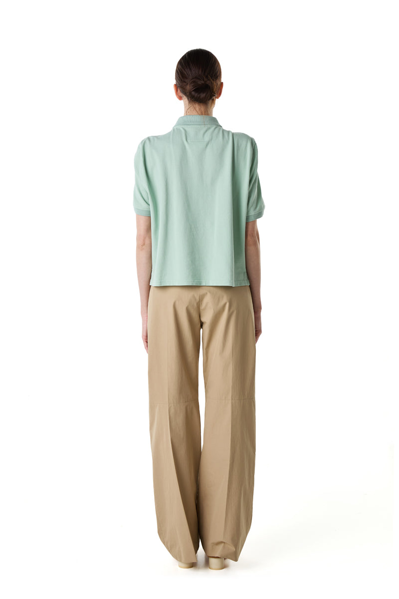 Embroidered-logo polo shirt/Mint Green MM6 MAISON MARGIELA