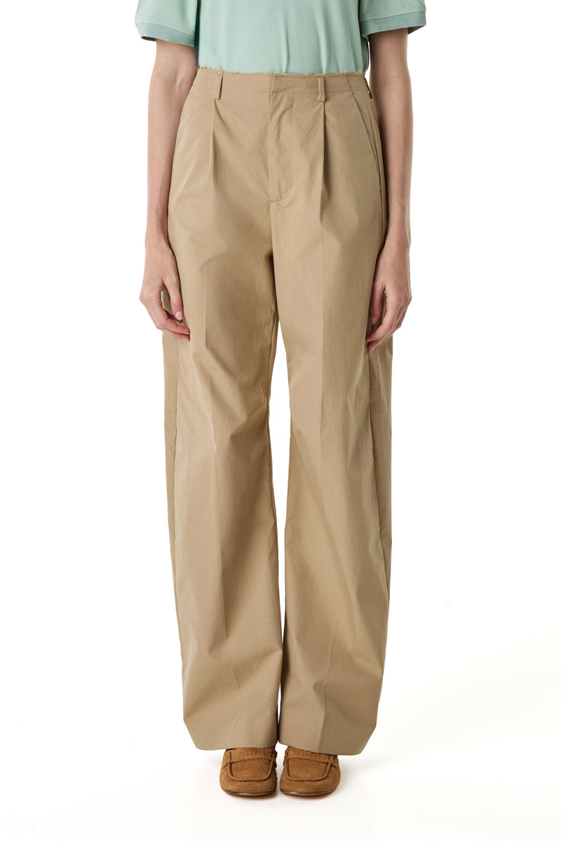 Belt loops wide tailored trousers/Beige MM6 MAISON MARGIELA
