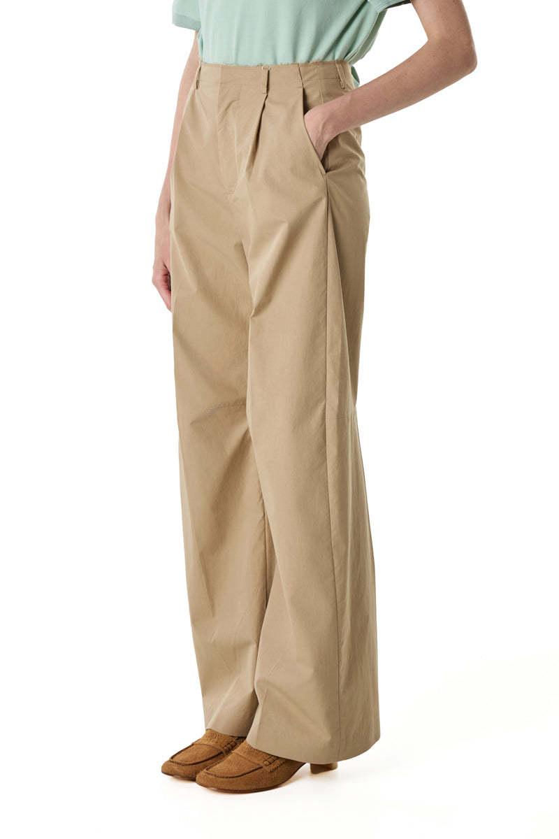 Belt loops wide tailored trousers/Beige MM6 MAISON MARGIELA