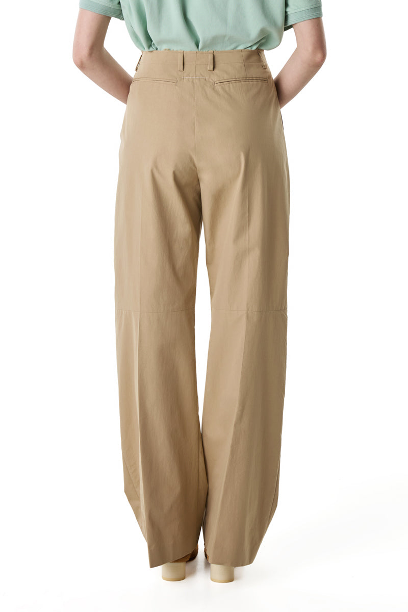 Belt loops wide tailored trousers/Beige MM6 MAISON MARGIELA
