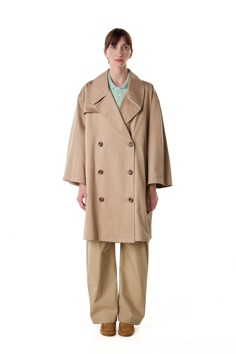 Single-breasted trench coat/Beige MM6 MAISON MARGIELA