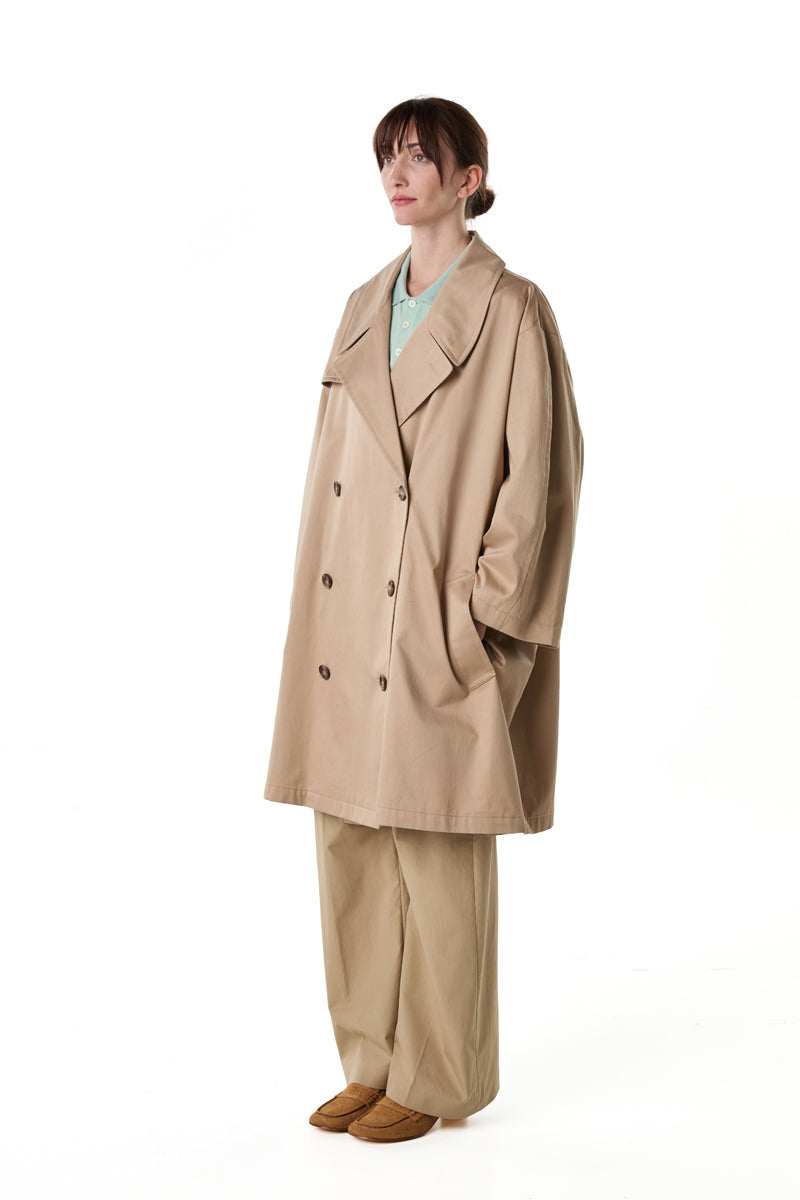 Single-breasted trench coat/Beige MM6 MAISON MARGIELA