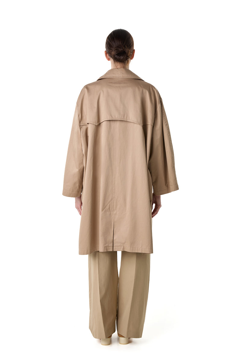 Single-breasted trench coat/Beige MM6 MAISON MARGIELA