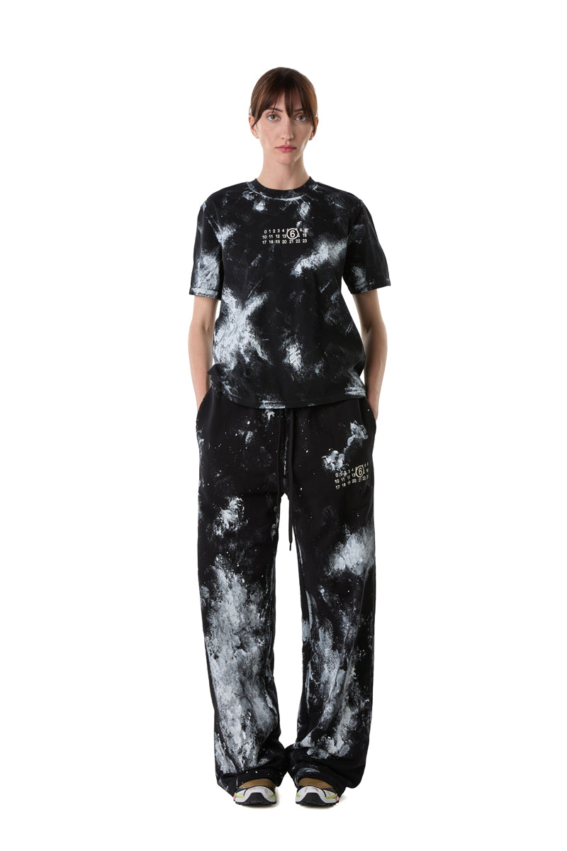 Tie-dye short-sleeve T-shirt/Black-White MM6 MAISON MARGIELA