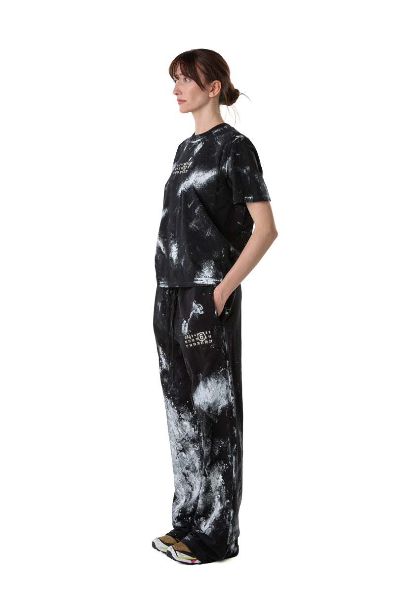 Tie-dye short-sleeve T-shirt/Black-White MM6 MAISON MARGIELA