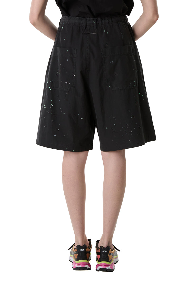 Paint-splatter shorts/Black MM6 MAISON MARGIELA