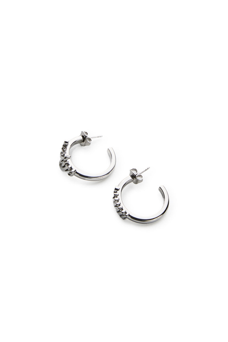 MM6 logo hoop earrings/Silver MM6 MAISON MARGIELA