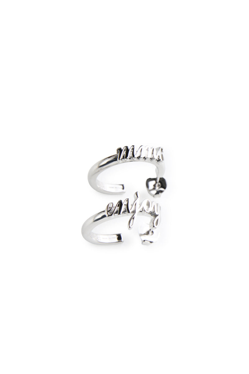 MM6 logo hoop earrings/Silver MM6 MAISON MARGIELA