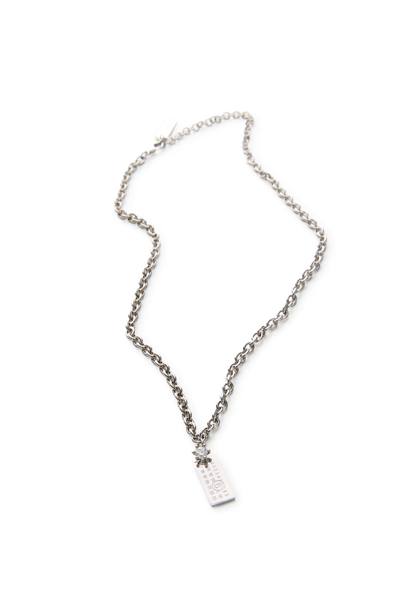 Plaque diamond necklace/Silver MM6 MAISON MARGIELA
