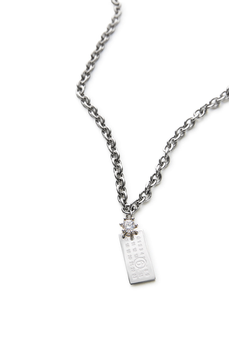 Plaque diamond necklace/Silver MM6 MAISON MARGIELA