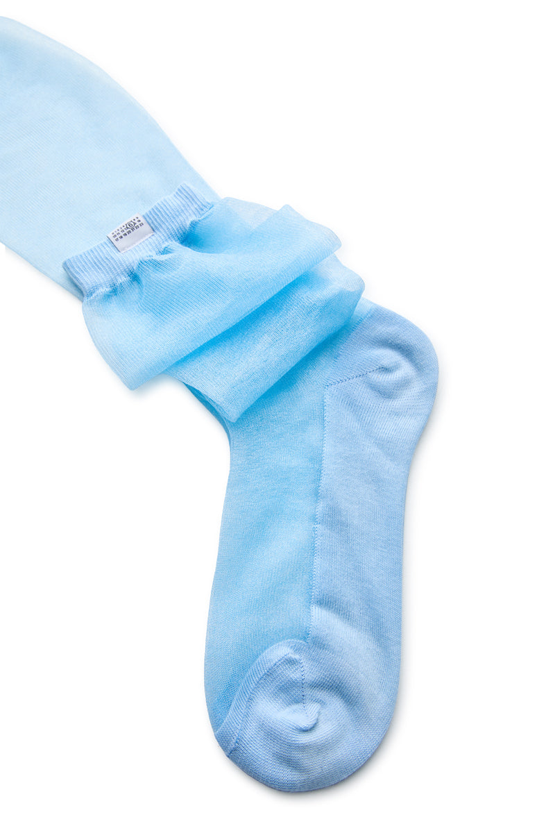 Sheer Knee-High Socks/Light Blue MM6 MAISON MARGIELA