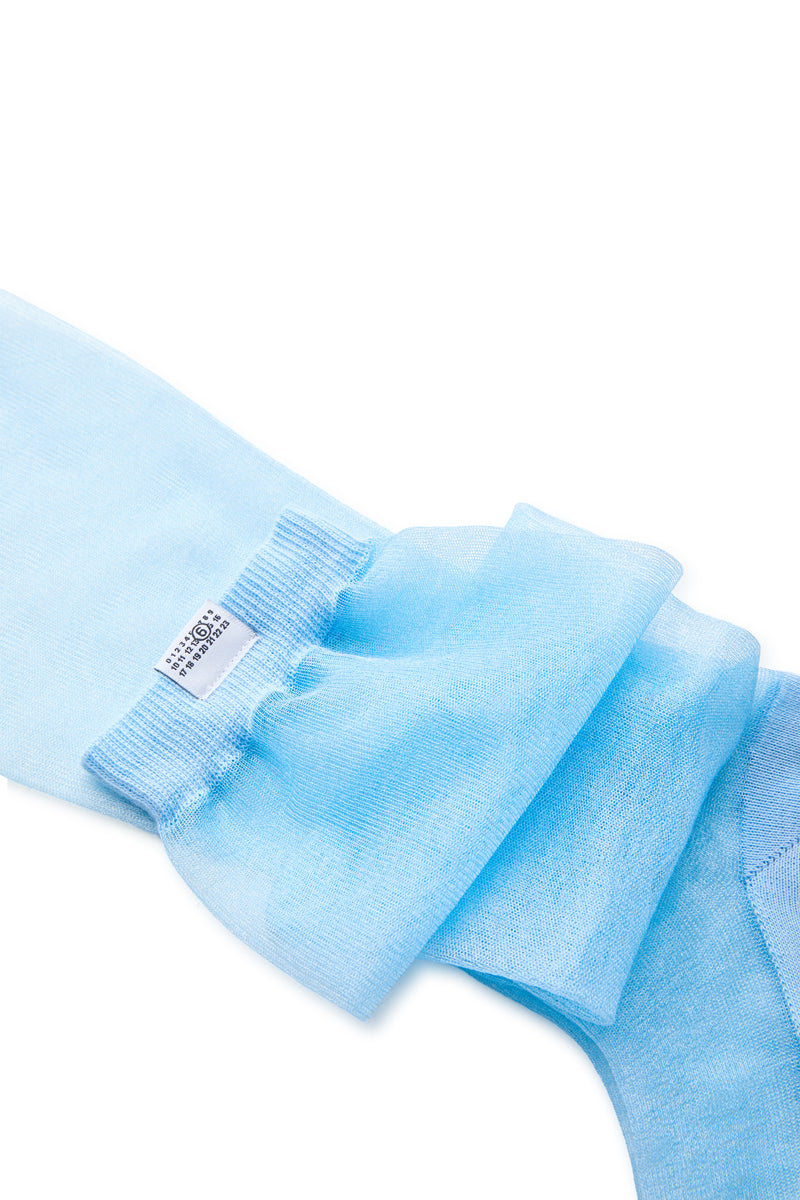 Sheer Knee-High Socks/Light Blue MM6 MAISON MARGIELA