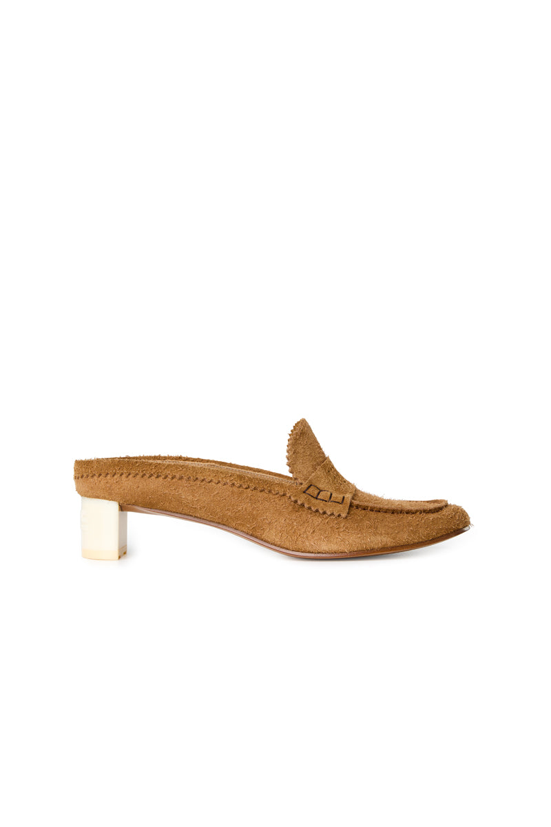 Swing toe suede leather loafer/Beige MM6 MAISON MARGIELA