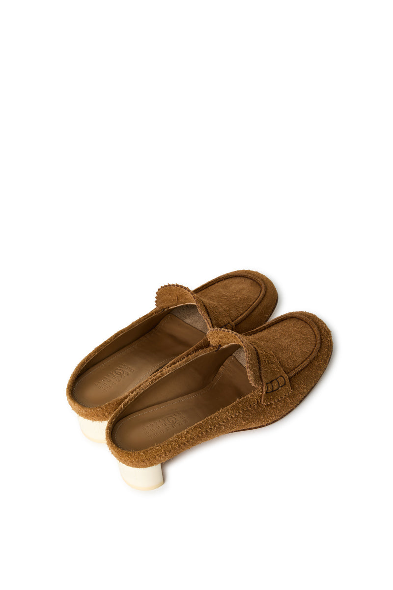 Swing toe suede leather loafer/Beige MM6 MAISON MARGIELA