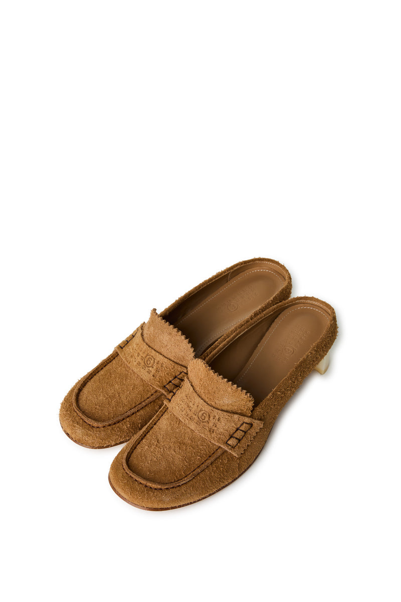 Swing toe suede leather loafer/Beige MM6 MAISON MARGIELA