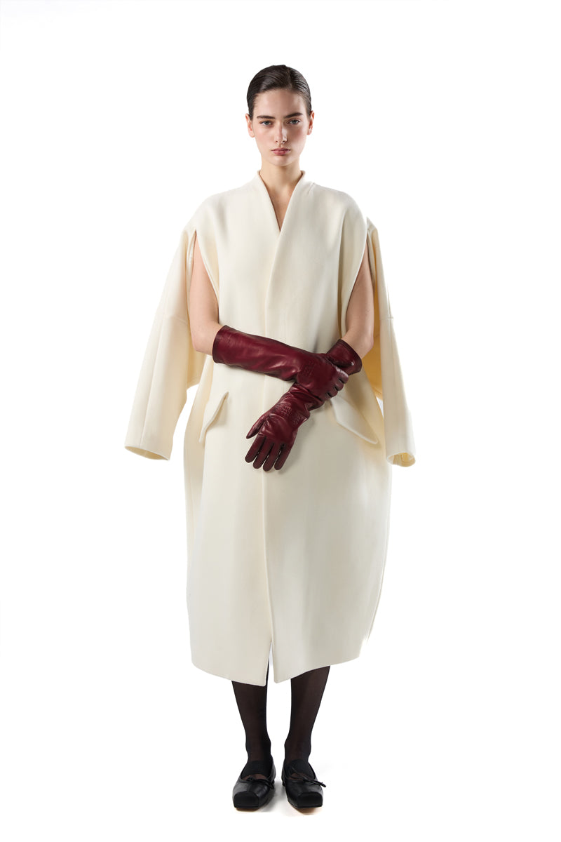 Mid-length leather gloves/Red MM6 MAISON MARGIELA