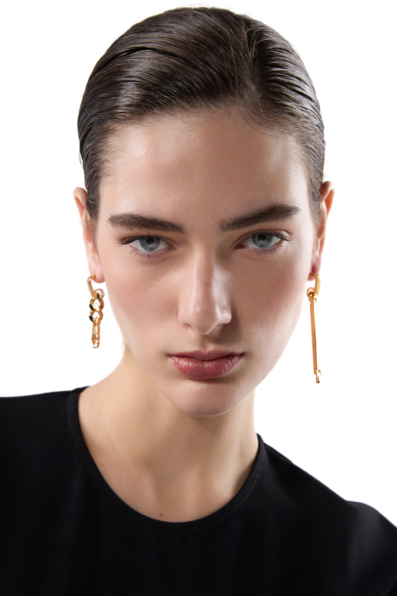 Numbers motif drop earrings-Gold MM6 MAISON MARGIELA