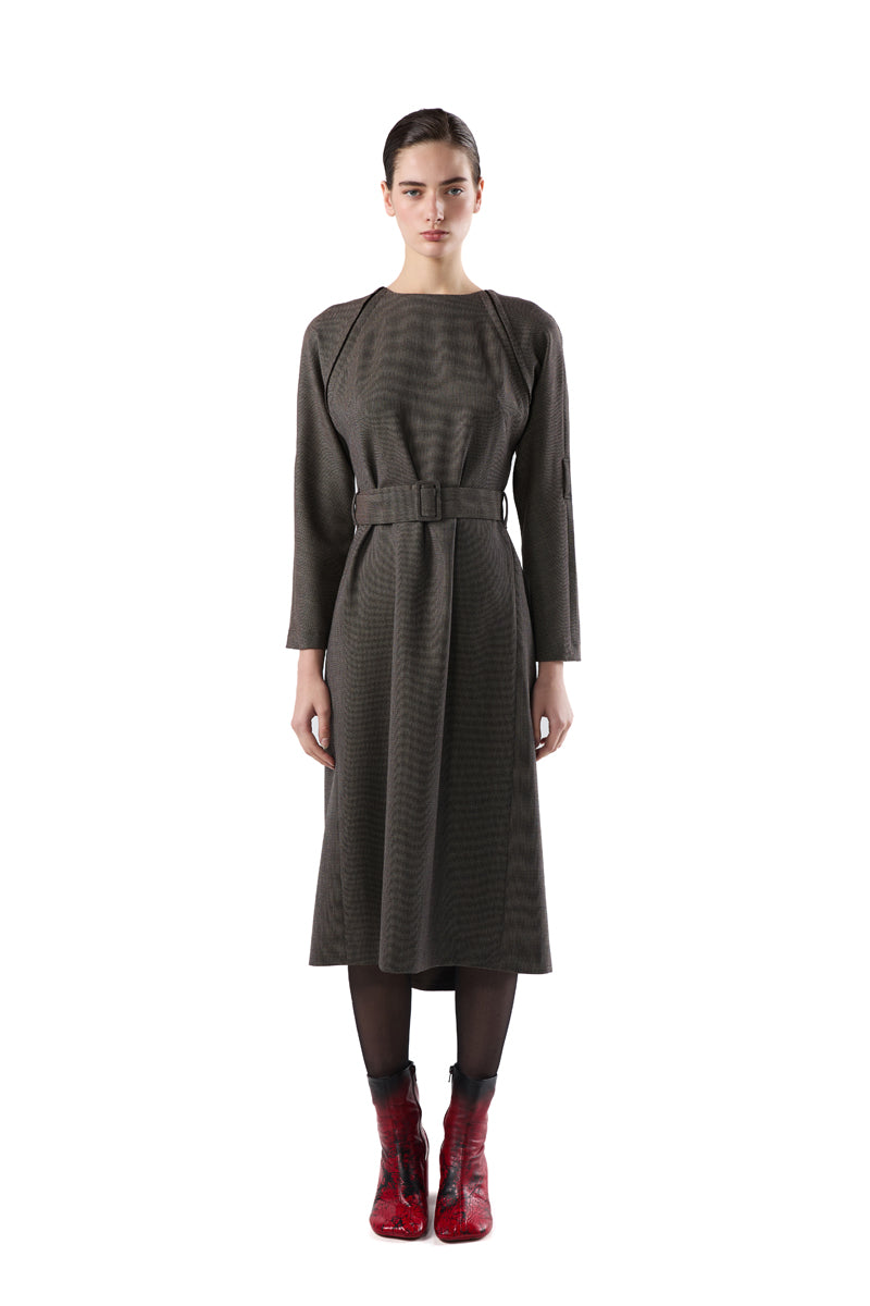 Distressed wool dress/Brown MM6 MAISON MARGIELA