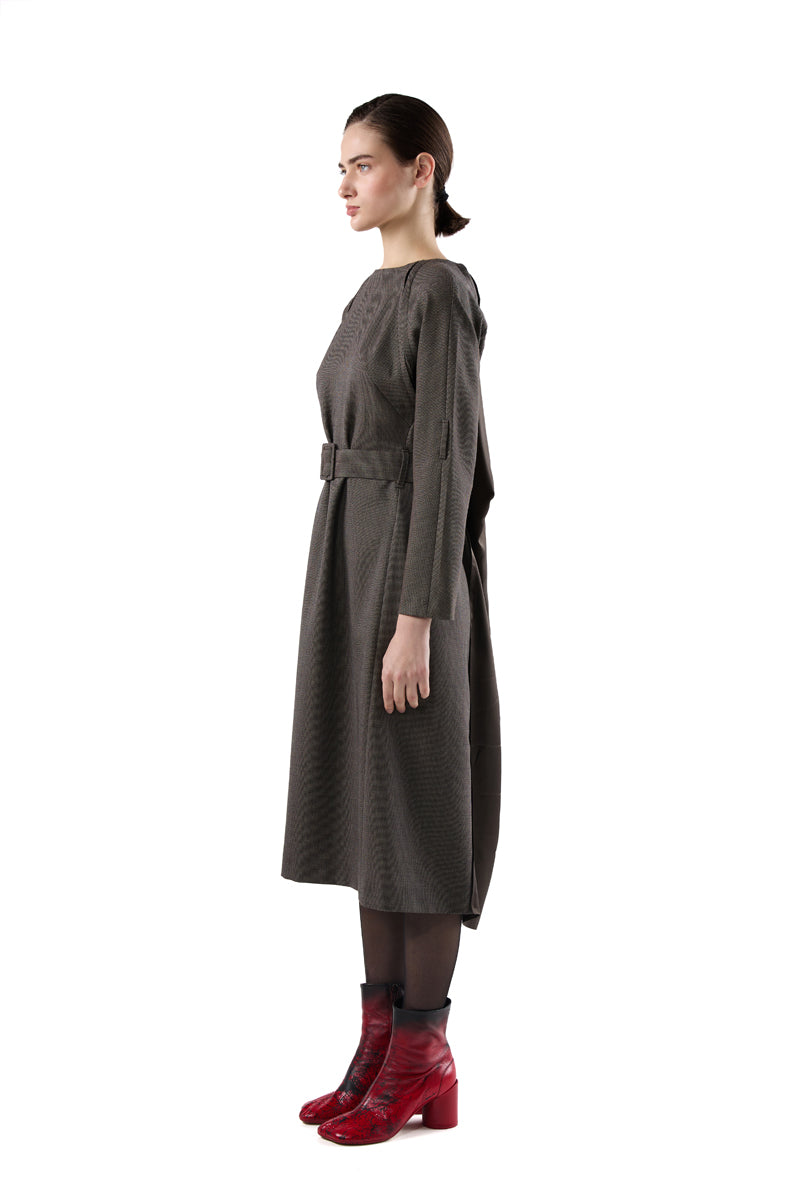 Distressed wool dress/Brown MM6 MAISON MARGIELA