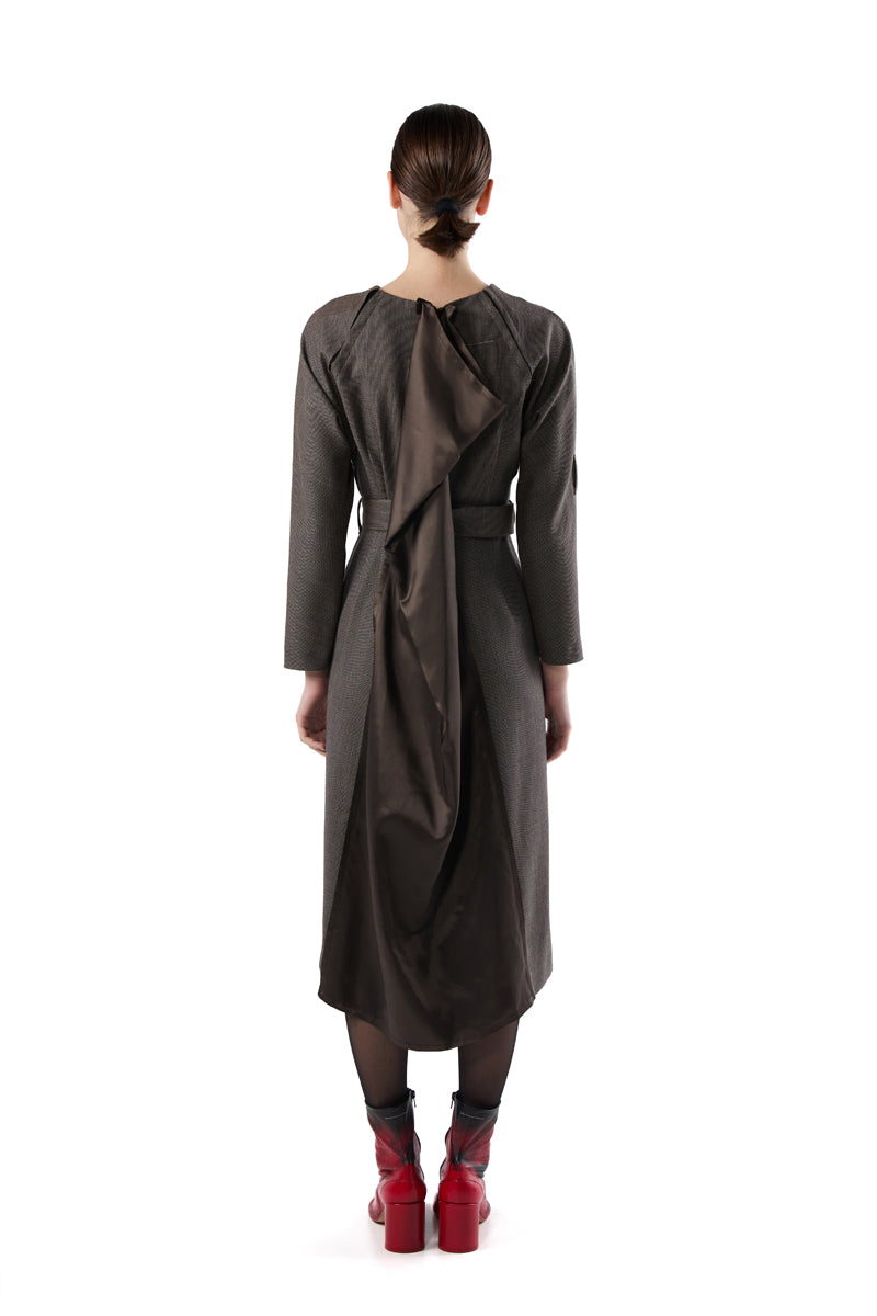 Distressed wool dress/Brown MM6 MAISON MARGIELA