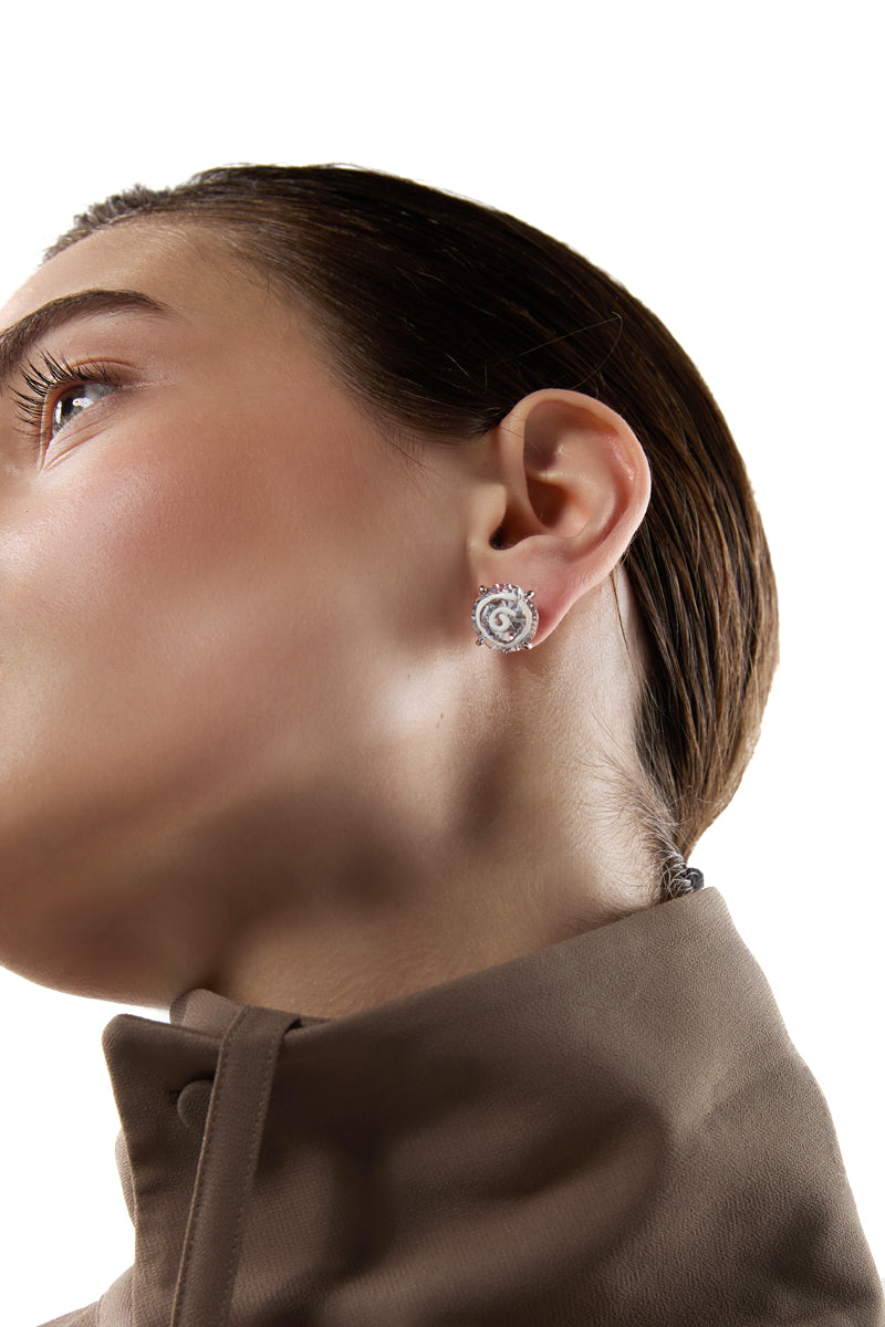 White paint earrings MM6 MAISON MARGIELA