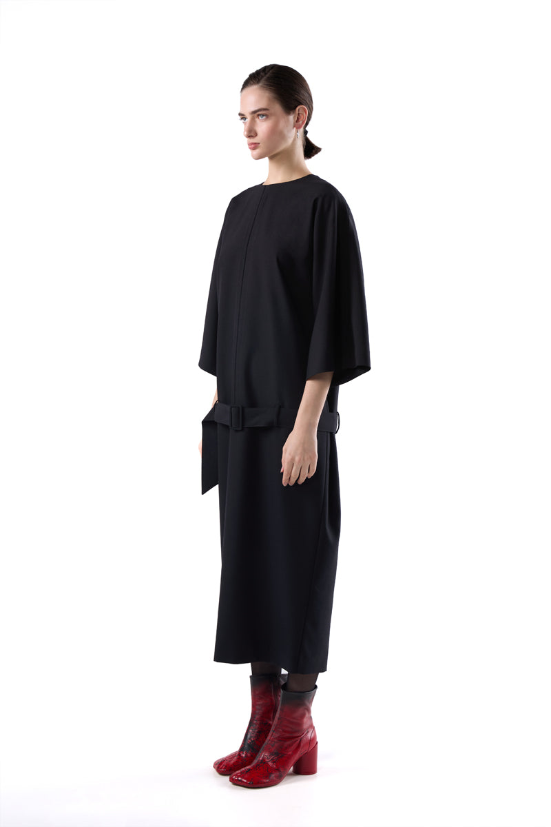 Belted midi dress midi dress/Black MM6 MAISON MARGIELA
