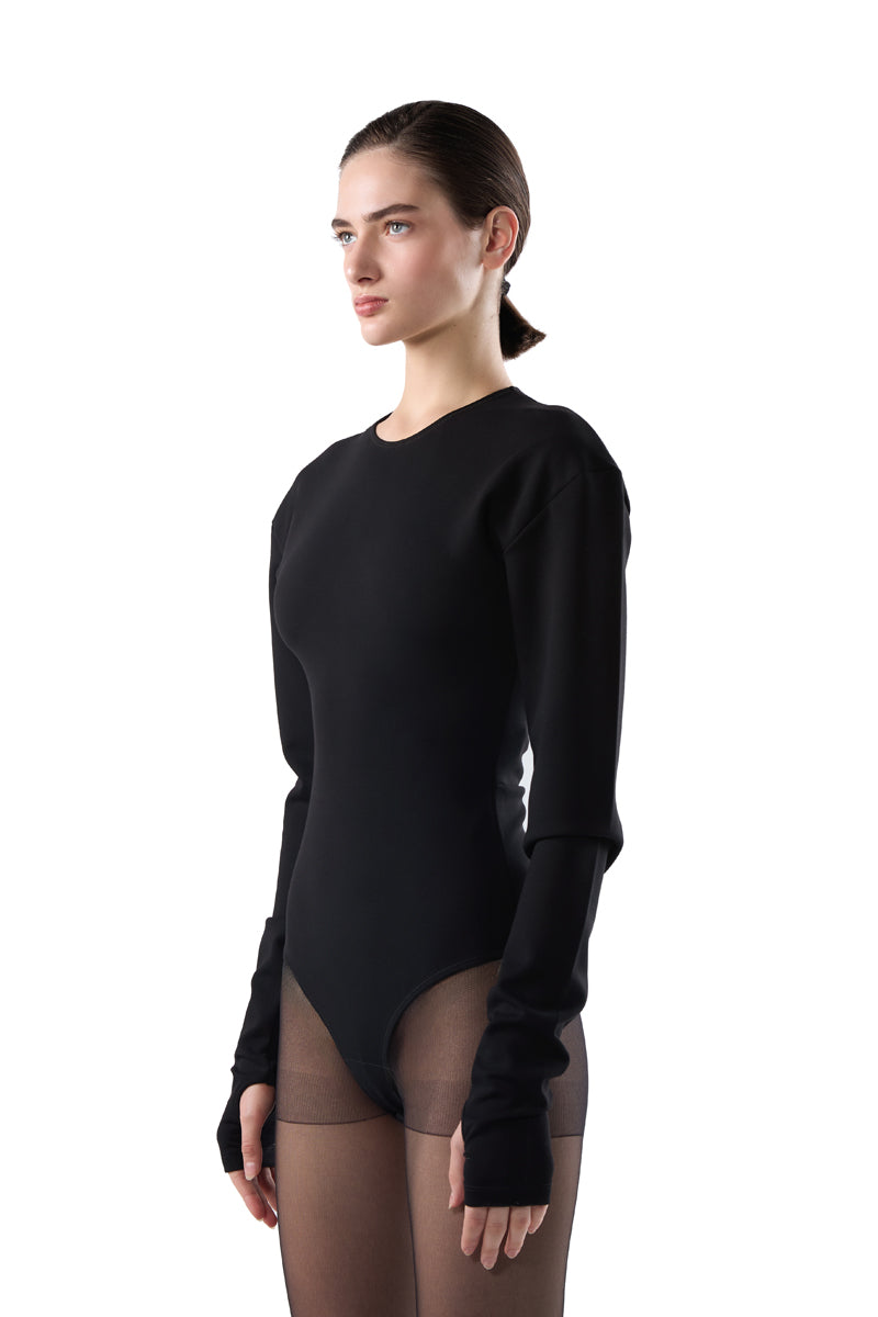 Long-sleeve bodysuit/Black MM6 MAISON MARGIELA