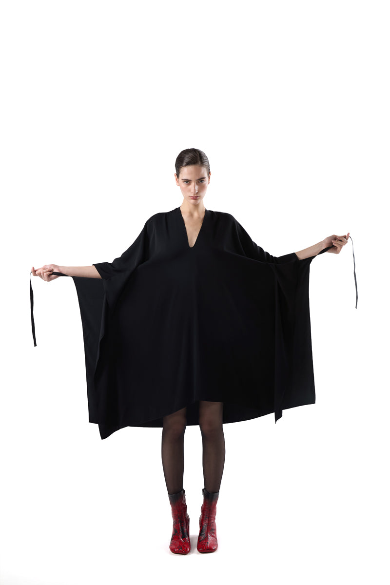 V-neck midi dress/Black MM6 MAISON MARGIELA