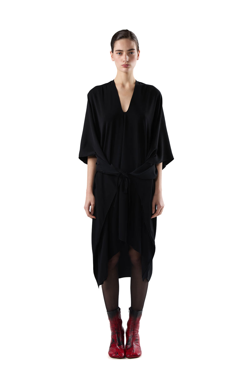 V-neck midi dress/Black MM6 MAISON MARGIELA
