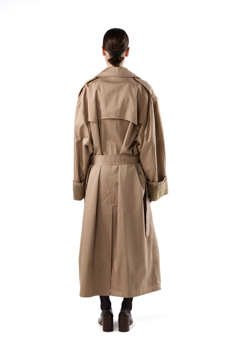 Single-breasted trench coat/Beige MM6 MAISON MARGIELA