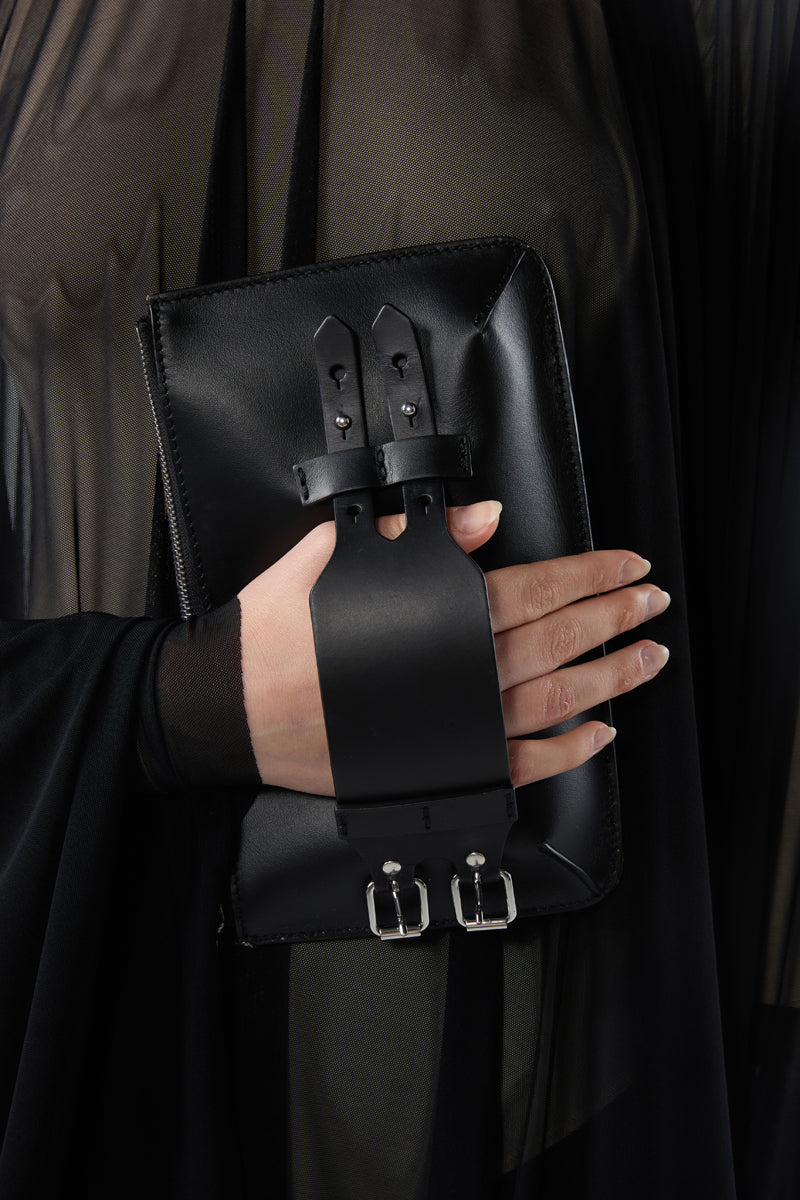 Bracelet clutch bag-Black/Silver MM6 MAISON MARGIELA