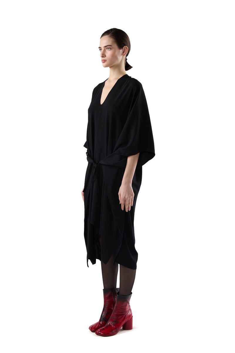 V-neck midi dress/Black MM6 MAISON MARGIELA