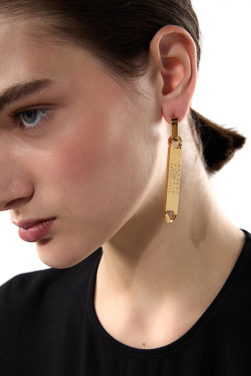 Numbers motif drop earrings-Gold MM6 MAISON MARGIELA