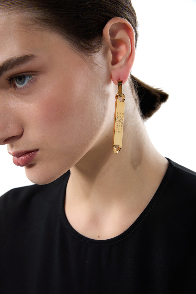 Numbers motif drop earrings-Gold MM6 MAISON MARGIELA