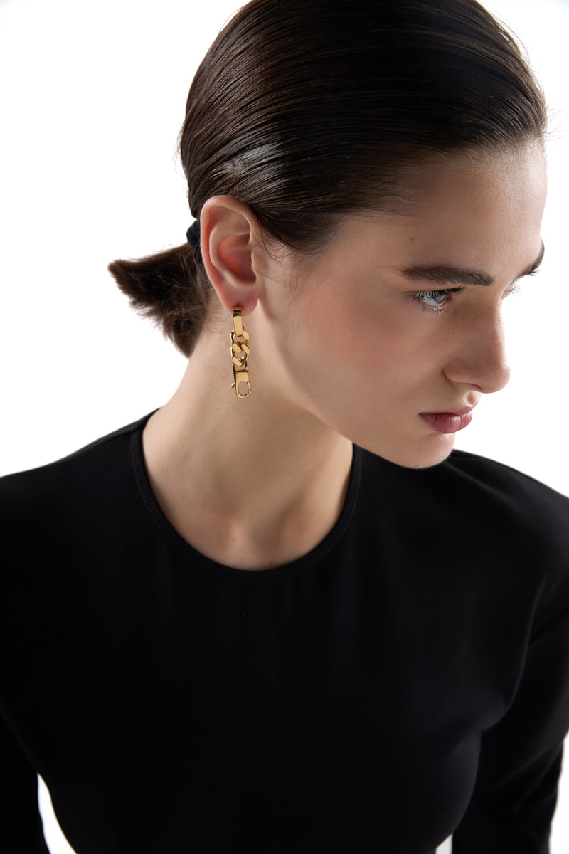 Numbers motif drop earrings-Gold MM6 MAISON MARGIELA