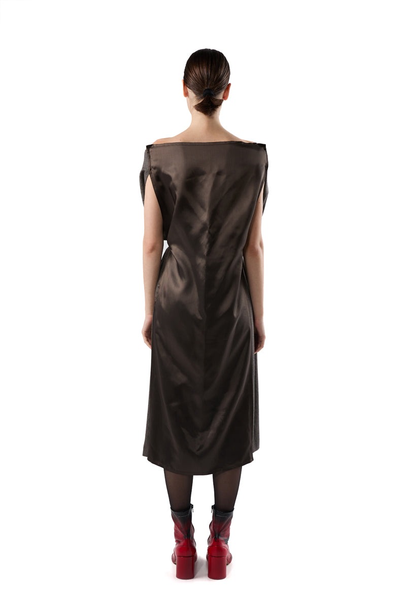 Distressed wool dress/Brown MM6 MAISON MARGIELA