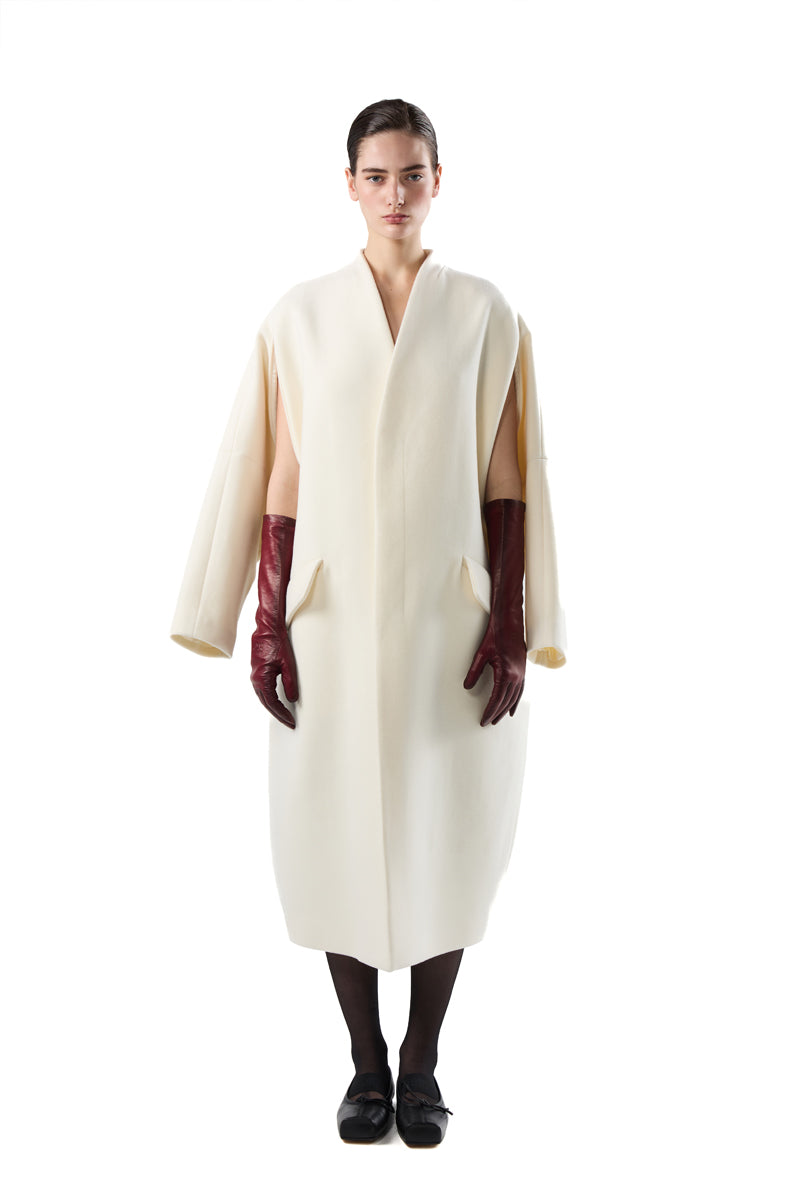 Mid-length leather gloves/Red MM6 MAISON MARGIELA